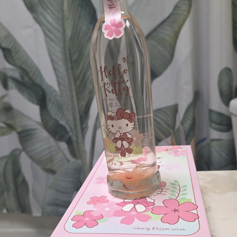 Hello Kitty Pink Party Set - Wine And Wine Glass Set 320ml; 7.5% Alcohol Content